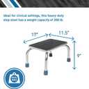 BodyMed Heavy-Duty Foot Step Stool with Non-Slip Rubber Platform for Seniors & Adults – Holds up to 300lbs, 9 ½ in. Step Up, 18”L x 11.5”W x 9.5”H