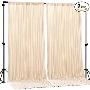 Deep Champagne Backdrop Curtain 2 Panels-Wrinkle-Free Curtains Polyester Photography Drapes for Baby Shower Birthday Party Photo Background Backdrop Stand- 8 X10FT (Champagne)