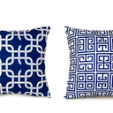 Modern Homes Decorative Throw Pillow Covers 17 x 17 Inch Cotton Cushion Cover Set of 2, Navy Blue