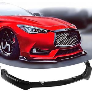 Front Bumper Lip Spoiler Splitter Fit for Infiniti Q60 Red Sport/Luxe/Pure/ 2017-2022 Accessories Gloss Black