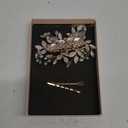 SWEETV Light Rose Gold Wedding Clip Rhinestone Bridal Comb Barrette - Handmade Flower Clip Head Pieces for Women