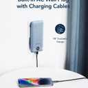 VEGER Portable Charger with Built-in AC Plug and Cables, All in One 10000mAh Ultra Slim Power Bank Travel Essentials, Fast Charging Battery Pack Compatible with iPhone, Samsung, Android (Blue)