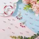 600Pcs Heart Cube Beads Bulk Square Acrylic Bead 7x7mm White Red Love Heart 4mm Large Hole Plastic Pony Beads for Bracelets Making Necklaces Keychains Valentine's Day Jewelry Supplies