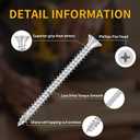 Wood Screws #9 X 3 Flat Head Phillips Screws 300 Pcs Coarse Thread Self Tapping Screws, Bright Chrome