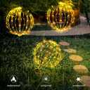 16" Christmas LED Light Globe (3 Pack) with Multiple Auto Timing and Glow Modes, Folding Light Ball for Holiday Decor, Patio, Indoor/Outdoor Decorations LED Ball Lights Sphere (Warm White)