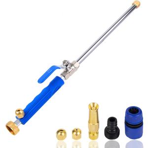 High Pressure Jet Nozzle Power Washer Wand for Garden Hose, Hydro Jet High Pressure Washer Tools with 3 Different Nozzles and Hose Quick Connectors for Patio Car Pet Window Glass Blue