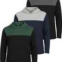 Real Essentials 3 Pack: Boys Hoodies – Youth Mesh Long Sleeve Sweatshirts with Pocket for Kids & Teens, 3XL
