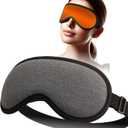 3D Heated Eye Mask for Dry Eyes Relief - with Hygienic Eyelid Pads, USB Powered Steam Warm Compress, Heating Pad with Temperature Control, Portable Care for Travel Home Use - Grey