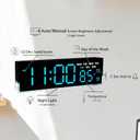 45MinST 7-Inch LED Digital Alarm Clock with Bottom Glow LightDisplays Time, Date, Day, TemperatureDual Alarms, DST, Auto/Manual 3-Level Brightness, Battery or USB Powered Desk Clock,Blue