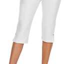 Ginasy Capri Pants for Women Casual Summer Dressy Pull On Stretch High Waisted Crop Work Leggings with Pockets, Size S