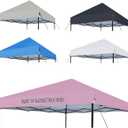 Joramoy 10×10 Canopy Replacement Top Only, Waterproof Pop Up Canopy Tent Top Cover with Ropes, Instant Canopy Top Sunshade Sliver Coated for Outdoor Garden Patio Camping (Light Pink)