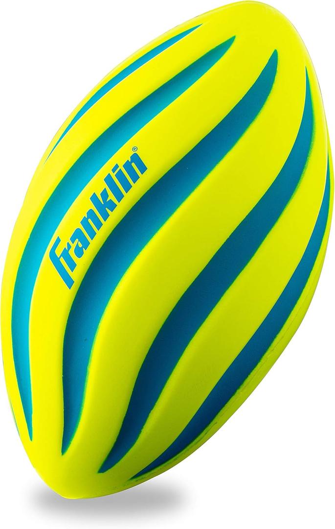 Franklin Sports Kids Foam Football Mini Soft Foam Youth Football Indoor Outdoor Toy Ball for Kids Probrite 9" Mini Ball Soft Backyard Practice Toy Yellow/Blue