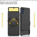 Ailiber for Samsung Galaxy S24 FE Case with Belt Clip, Samsung S24 FE Case Holster with Screen Protector, Swivel Kickstand Holder, Slim Shockproof Shell Pouch Phone Cover for S24 FE-Black