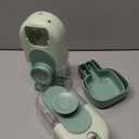 Lemtrflo Hanging Automatic Food and Water Dispenser, Gravity Rabbit Feeder Set, Cage Cat and Bunny Food Bowl (Cage Grid Spacing Over 1.2'') (Green)