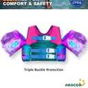 AEOCOO Puddle Float Jumper  Toddler Swim Vest Pool Floats with Swimming Arm Floaties Swim Jacket & Water Wings for Kids Swimmies, Boys, Girls, Nios, Mermaid, L, Fit 30-66 lbs, 2-7 Years