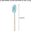 MECCANIXITY 120pcs Natural Rabbit Bunny Tails Dried Flowers 24" Mini Pampas Grass Lagurus Ovatus Bunch for Floral Wedding Decor Christmas, Sky Blue