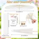 Aneco 12 Pieces 33 Inch Wedding White Paper Umbrellas, Chinese Japanese Decorative Parasols with Organza Bags Thank-You Tags Wooden Sign, DIY Oiled Paper Painting Umbrellas for Wedding Bridal Party
