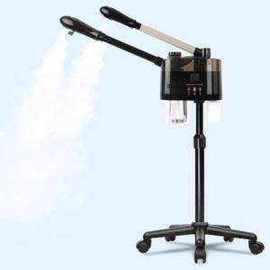 Professional Facial Steamer, Hot&Cold Mist Facial Steamer, Facial Humidifier on Wheels, Esthetician Steamer for Facial Deep Cleaning and Moisturize, Suitable for Spa, Salon and at Home Use (Extra Large)