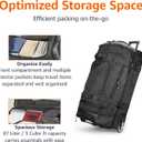 Amazon Basics 30-Inch Large Rolling Duffel Bag with Wheels and Handle, Durable Ripstop Polyester, 2 Layers of Space, Multiple Interior and Exterior Pockets, Black