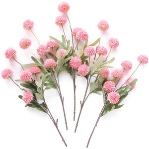 Floroom 5pcs Pink Faux Silk Mums Artificial Flowers, Bulk Fake Small Mini Chrysanthemums with Stems for DIY Blush Wedding Centerpieces Floral Arrangements Vase Fillers Home Decorations