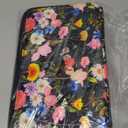 Large Capacity Black Flower Pencil Holder with Zipper Closure Twill Fabric Pencil Case for 300 Colored Pencils or 200 Gel Pens