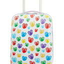 Travelers Club Kids Travel Luggage- Thumbprint heart Multicolored Hearts Watercolor Elastic Travel Luggage