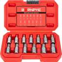 13 PCS Screw Extractor Set, Hex Head Multi-Spline Easy Out Bolt Extractor Kit Stripped Allen Screw Removal Tool Chrome Molybdenum Alloy Steel Remover Tool for Broken Rounded Rusted Bolts Screws Nuts