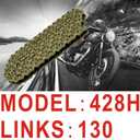 428H Motorcycle Gold Chain 130 Links with Chain Breaker for 125 150 200cc Motorcycle Mini Bike Dirt Bike Go Kart Compatible with SSR TaoTao Coolster Apollo Baja Kazuma Chinese ATV