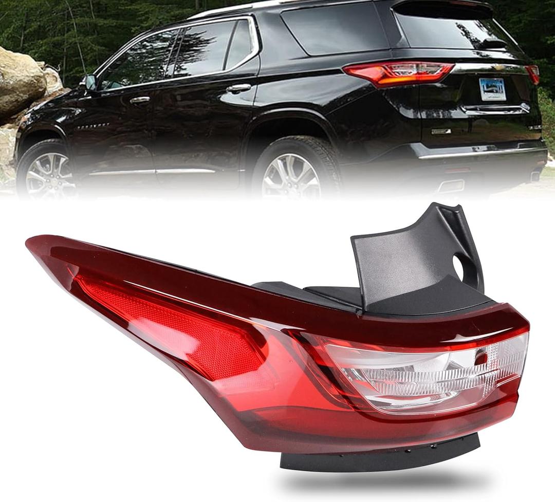 Lochnchn Led Tail Lights Assembly Compatible with Chevy Traverse 2018 2019 2020 2021 Left Driver Side Taillight Rear Lamp with Bulb Replacement 84618033 GM2804130