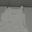 SUUKSESS Women Padded Cotton Ribbed Long Tank Tops 2025 Summer Going Out Basic Scoop Neck Cami Tops (Small, 09 Flower Grey)