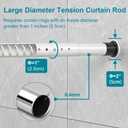 Oxdigi Tension Shower Doorway Curtain Rod/Adjustable 82.7-102.4 inches No Drilling Window Curtain Rod for Bathroom, Indoor Decor/Cream White