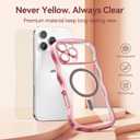 3 x for iPhone 16 Pro Max Case: [Cute Wave Frame][Fit for MagSafe] Military Drop Shockproof Protection, Camera Protective Glossy Slim Magnetic Wavy Phone Cover for Women Girls 6.9'', Clear/Pink
