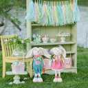 Standing Easter Bunny Decor with Stretchable Legs Large Rabbits Plush Gnome Figurine Cute Easter Decorations for Home Office Front Door Kitchen Farmhouse Spring Ornamen (Pink)