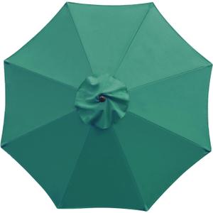 Sunnyglade 9ft Patio Umbrella Replacement Canopy Market Umbrella Top Outdoor Umbrella Canopy with 8 Ribs (Dark Green)