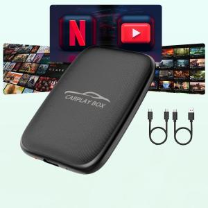 5-in-1 Wireless Carplay Adapter with Netflix YouTube TF Card, Android Auto Wireless Adapter and Apple CarPlay, Plug & Play, Easy Setup, Magic Video Ai Box for OEM Wired Apple Car Play Cars & iPhone