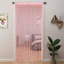 YIIBAII Beaded Curtain Beaded Curtains for Doorways Crystals Suitable for Interior Decoration and Partitions Hippy Closet Curtains (Pink, 39"x79")