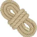 3/4 in * 16 ft (20 mm * 5 m) Thick Jute Rope, 4 Strands Twisted Swing Rope, Heavyduty Tug of War Rope, Burlap Cord for Crafts, Gardening, Hammock, Home Decorating, Railings, Climbing, Dock