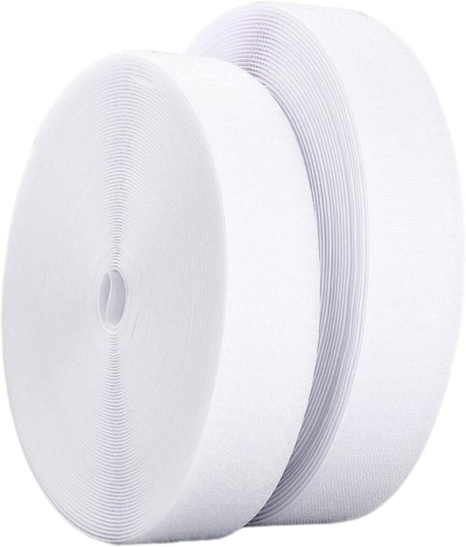 2rolls/Set Free Cut Self Adhesive Waterproof Hook and Loop, Tape Home Heavy Duty,Teacher Supplies for Handmade Craft Art and Couch(White)