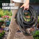 Relxitl Garden Hose 100ft, Flexible Water Hose with 10 Function Hose Nozzle, Lightweight, Tangle Free, Rust Proof for Yard, Watering (Black)
