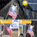 Solar Flag Pole Light, Bright White 6000k Flagpole Light Upgrade Solar Powered for 5ft 6ft Flag Pole,Waterproof Outdoor Dusk to Dawn Led Solar Lights,Outside House Garden Yard American Flags Decor