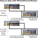 JCJMY 9x27 Picture Frame with 8x24 Mat, Display Photo 8x24 with Mat or 9 x 27 Without Mat, Wall Hanging Large 9 by 27 Poster Frame with Plexiglass, Black