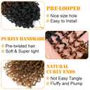 Aksice 8 Inch Yanky Twist Crochet Hair for Black Women 8 Packs Pre-looped Yankee Twist Hair Brown Spring Mini Passion Twist with Curly Ends Synthetic Crochet Braids (8 Inch, OT30#)