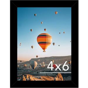 3 x 4x6 Picture Frame Black for Wall Hanging or Tabletop, Wall Mounting Horizontally or Vertically, 4 x 6 Wall Gallery Poster Photo Frame with Shatter Resistant Plexiglass, Black