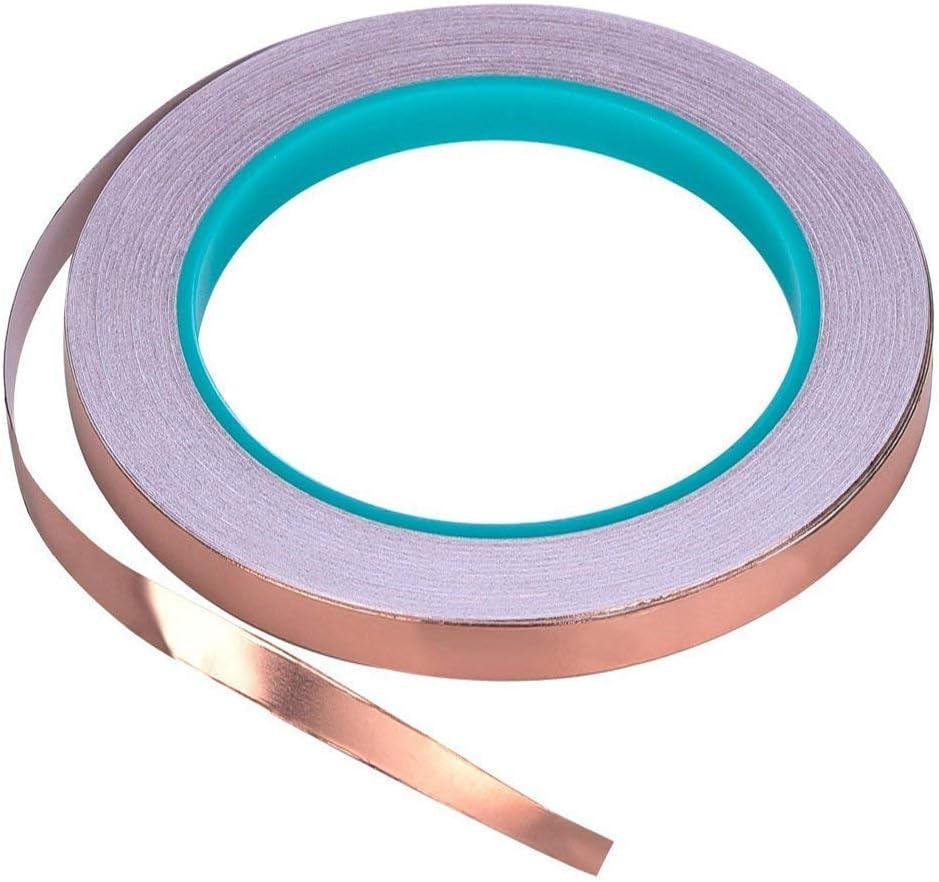 Zehhe Copper Foil Tape with DoubleSided Conductive (1/4inch X 21.8yards) EMI Shielding,Stained Glass,Soldering,Electrical Repairs,Slug Repellent,Paper Circuits,Grounding (1/4inch)