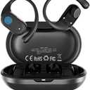 Wireless EarHook Earbuds,Bluetooth 5.4 Open Ear Sports Headphones,Air Conduction Over The Ear Headphones,40Hrs Playtime,IPX5 Waterproof Earphones for Worksout Running