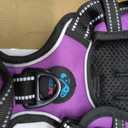 PHOEPET Reflective Dog Harness Large Breed Adjustable No Pull Vest with Handle 2 Metal Rings 3 Buckles [Easy to Put on & Take Off](L, Purple)