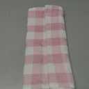 Laolitou Spring Pink Checkered Table Runner, Cotton Linen Gingham Table Runners, Classic Buffalo Plaid Farmhouse Table Decor, 13x108 Inches