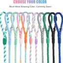 Dog Leash 6 FT Handmade Braided Cotton Rope Leashes for Small Medium and Large Dogs, New Golden Heavy Duty Metal Clasp, Colorful Macaron