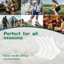 Men's Crew Socks, White Socks Men,Cushioned Cotton Athletic Arch Support Moisture Wicking,1-Pairs Premium Trial Pack (White)