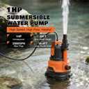 Pool Cover Pump, 1HP Submersible Water Pump with Detachable Base, Dual Outlets, Sump Pump For Pool, Hot Tubs, Pond, Orange